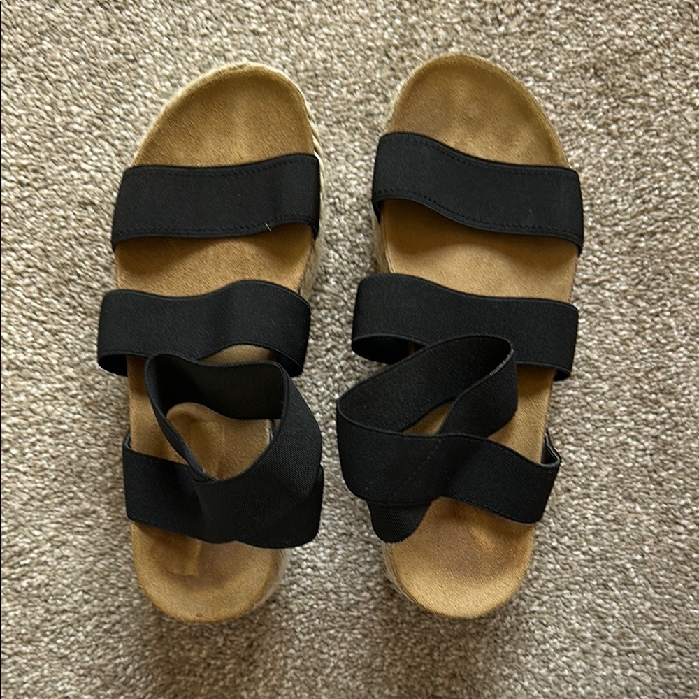 Women's Black Platform Sandals